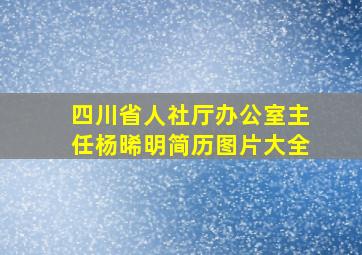 四川省人社厅办公室主任杨晞明简历图片大全