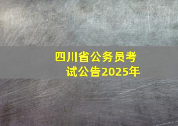 四川省公务员考试公告2025年