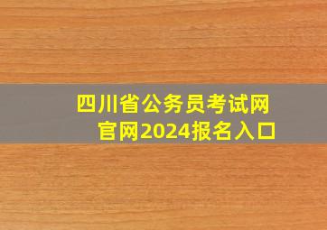 四川省公务员考试网官网2024报名入口