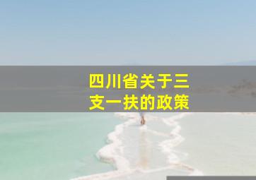 四川省关于三支一扶的政策