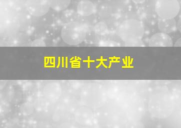 四川省十大产业