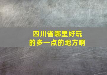 四川省哪里好玩的多一点的地方啊