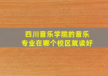 四川音乐学院的音乐专业在哪个校区就读好