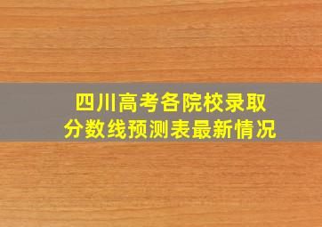 四川高考各院校录取分数线预测表最新情况