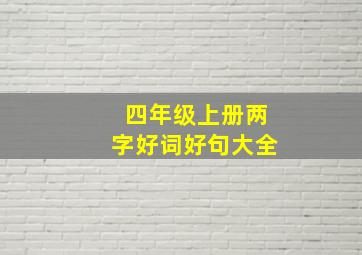 四年级上册两字好词好句大全