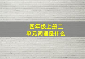 四年级上册二单元词语是什么