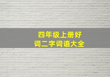 四年级上册好词二字词语大全