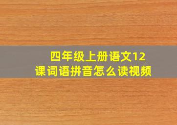 四年级上册语文12课词语拼音怎么读视频