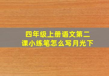 四年级上册语文第二课小练笔怎么写月光下