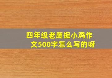 四年级老鹰捉小鸡作文500字怎么写的呀