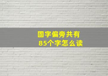 固字偏旁共有85个字怎么读