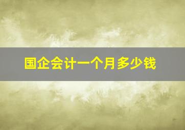 国企会计一个月多少钱