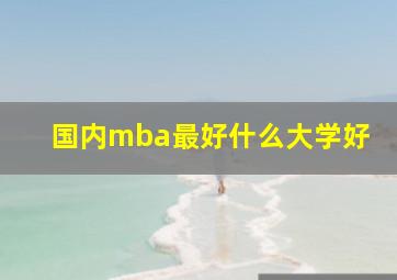 国内mba最好什么大学好