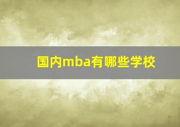 国内mba有哪些学校