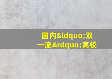 国内“双一流”高校