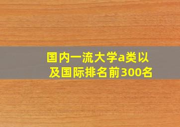 国内一流大学a类以及国际排名前300名