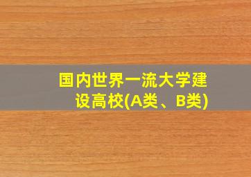 国内世界一流大学建设高校(A类、B类)