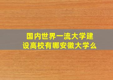 国内世界一流大学建设高校有哪安徽大学么