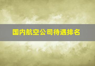 国内航空公司待遇排名