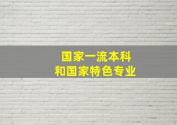 国家一流本科和国家特色专业