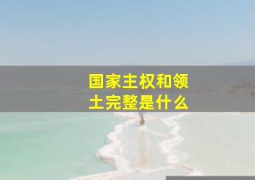 国家主权和领土完整是什么