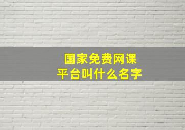 国家免费网课平台叫什么名字