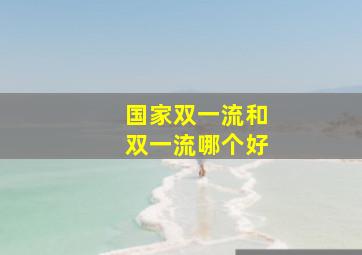 国家双一流和双一流哪个好