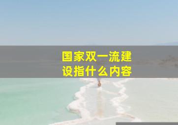 国家双一流建设指什么内容