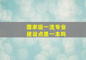 国家级一流专业建设点是一本吗