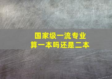 国家级一流专业算一本吗还是二本