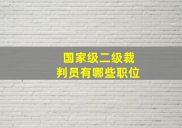 国家级二级裁判员有哪些职位