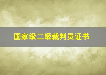 国家级二级裁判员证书