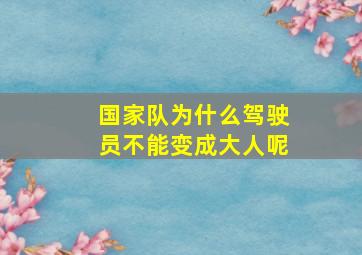 国家队为什么驾驶员不能变成大人呢