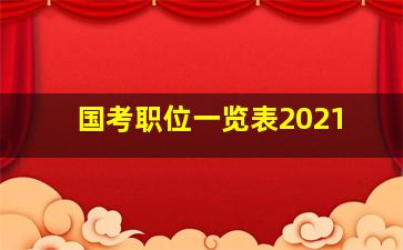 国考职位一览表2021