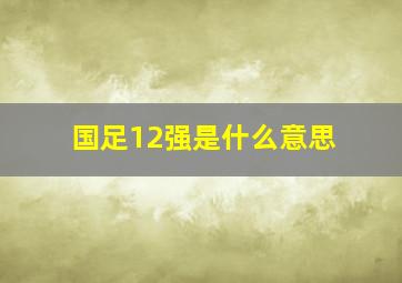 国足12强是什么意思