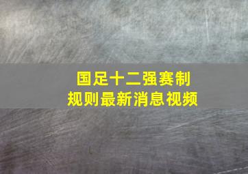 国足十二强赛制规则最新消息视频