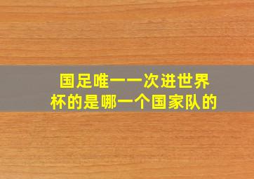 国足唯一一次进世界杯的是哪一个国家队的