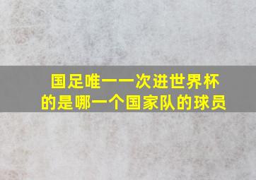 国足唯一一次进世界杯的是哪一个国家队的球员