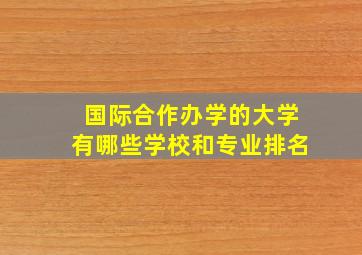 国际合作办学的大学有哪些学校和专业排名