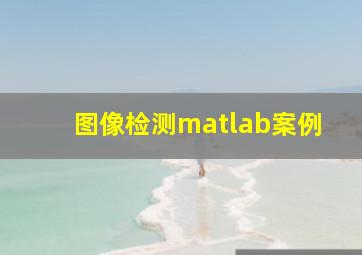 图像检测matlab案例