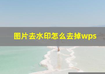 图片去水印怎么去掉wps