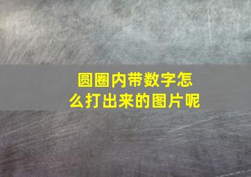 圆圈内带数字怎么打出来的图片呢