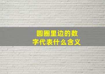 圆圈里边的数字代表什么含义