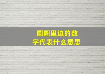 圆圈里边的数字代表什么意思