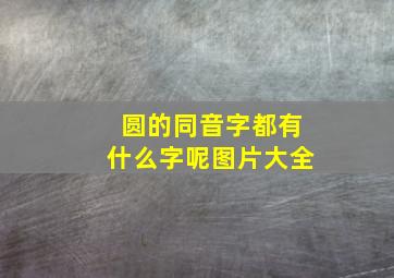 圆的同音字都有什么字呢图片大全