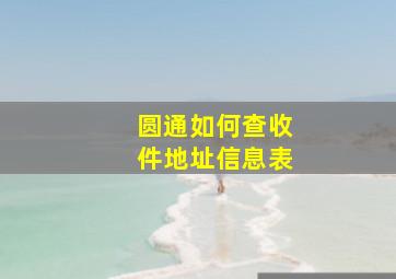 圆通如何查收件地址信息表