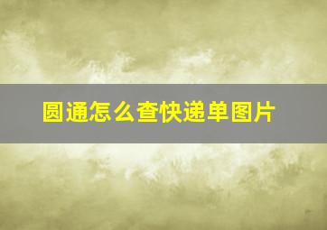 圆通怎么查快递单图片