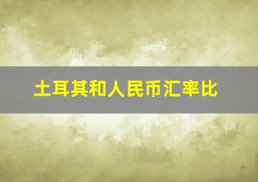 土耳其和人民币汇率比