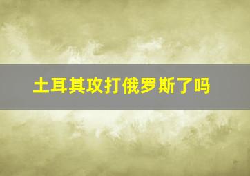 土耳其攻打俄罗斯了吗