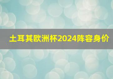 土耳其欧洲杯2024阵容身价